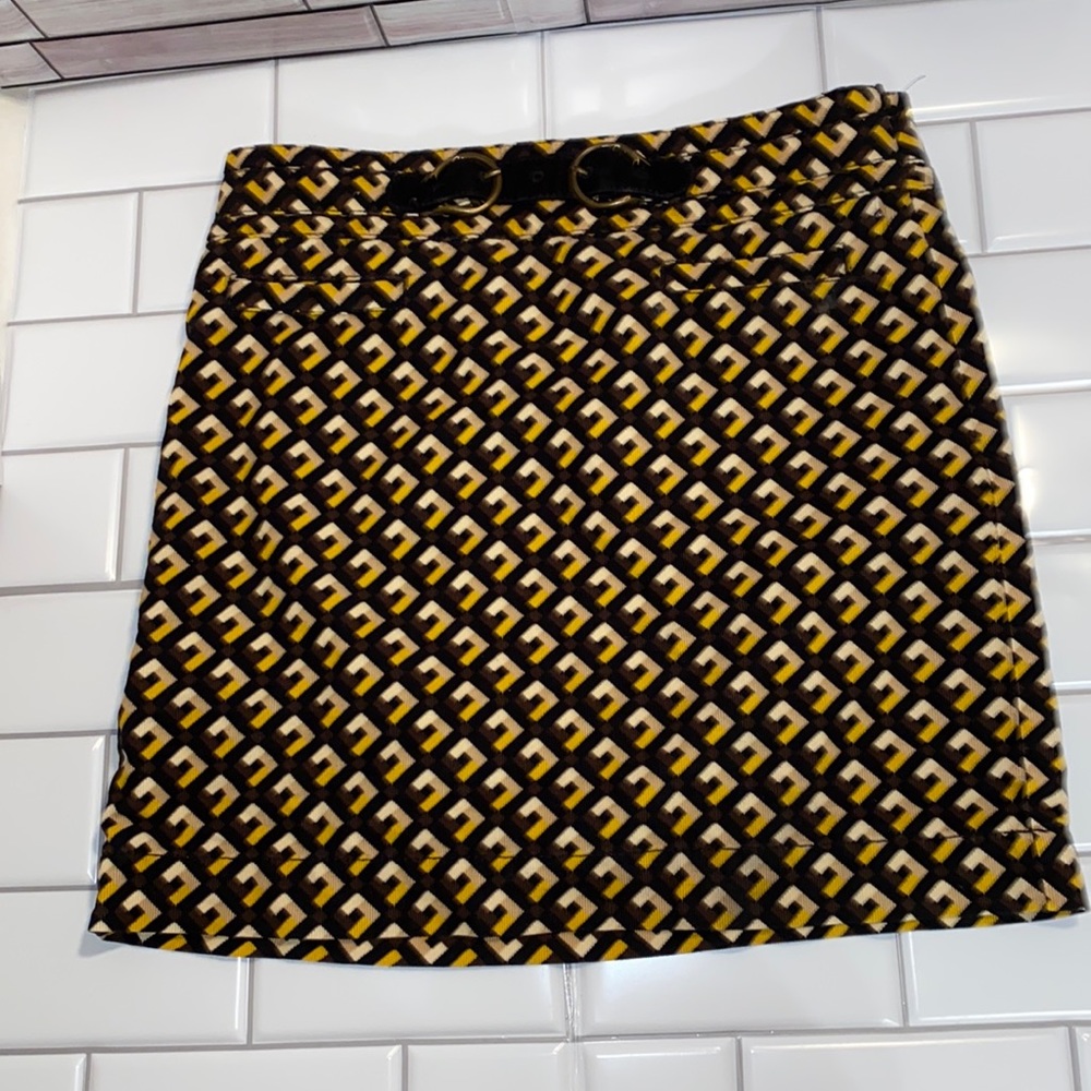 ANN TAYLOR LOFT Fine Combed Corduroy Geometric Mini Skirt